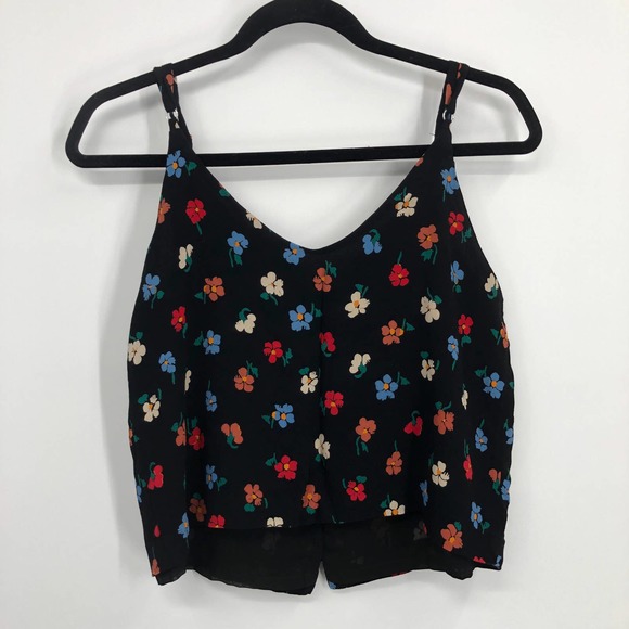 Madewell Button-Down Cami in Pressed Flowers Size 4 Lined Double V Neck - Picture 3 of 4